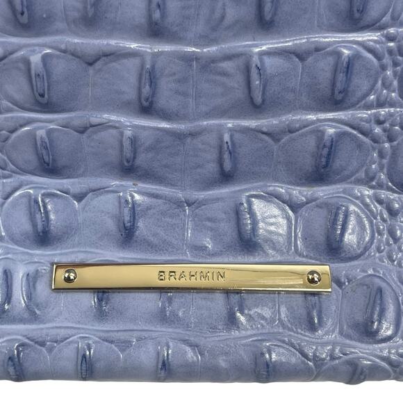 Brahmin Marianna Melbourne Leather Tote Bag Periwinkle Blue Croc Embossed - Picture 12 of 12